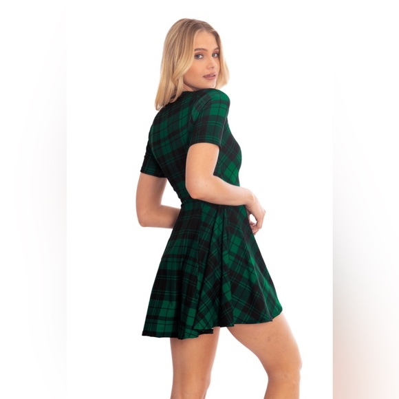 NWOT Blackmilk Tartan Pine Evil Tee Dress Green Size XL - Picture 3 of 12